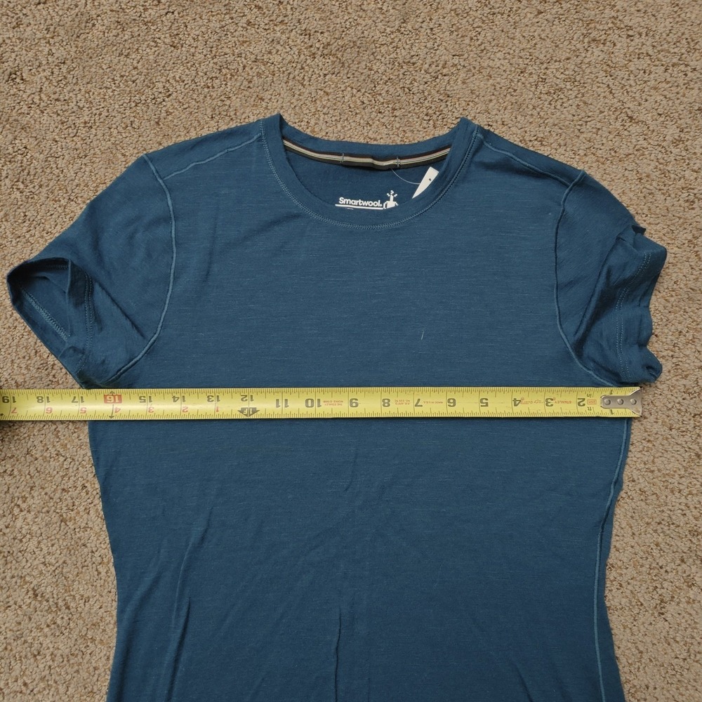 SMARTWOOL Women T Shirt XS Blue Merino Wool Gorpcore Activewear Base Layer - Picture 10 of 13